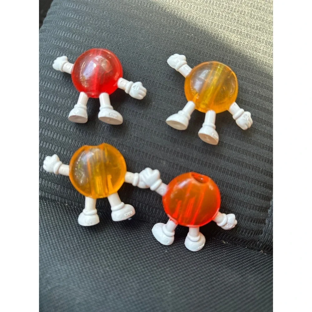 Vintage M&M's Character light caps Set of 4 Red Orange‎ Yellow Mars Inc